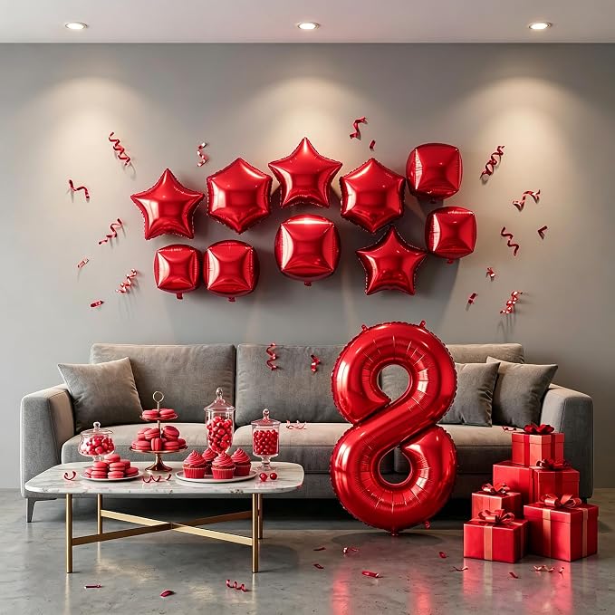 Number Balloons Red Party Balloon - Image 7