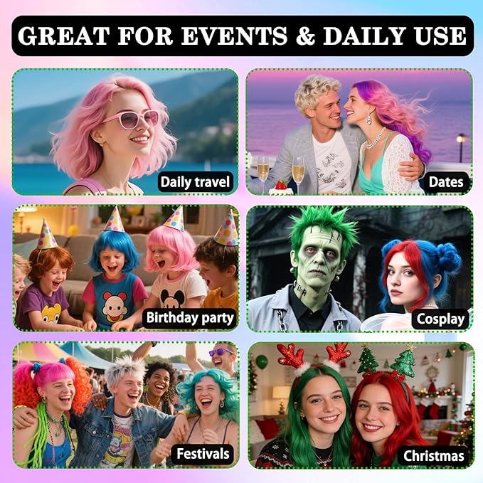 Purple Hair Spray Temporary Hair Color Spray for Kids Women Men, Temporary Hair Dye Pomades Washable Hair Color Wax Non-Sticky For Cosplay DIY, Party, Christmas, Halloween (Purple)