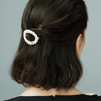 Handmade Pearl Crystals Hair Clip for Women, SHE'S FREE STYLE JUST FOR YOU Circular Openwork Design Side Hair Clips with Retro Crystals, Vintage-Inspired Hand-Beaded Hair Accessory