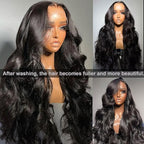 Lemoda 210% Density Full 13x4 Body Wave Lace Frontal Virgin Human Hair Wigs 15A HD Transparent Lace Frontal Wig Unprocessed Human Hair Wigs Pre Plucked Natural Hairline 20Inch