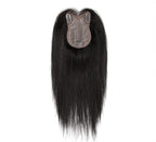 8x11cm Breathable Hair Topper, 12 inches 35g 120% Density Real Human Hair, 3 Non-Slip BB Clips, Wearable on Left, Right & Middle Part, Versatile Styling for Hair Loss & Volume Boost (Black)