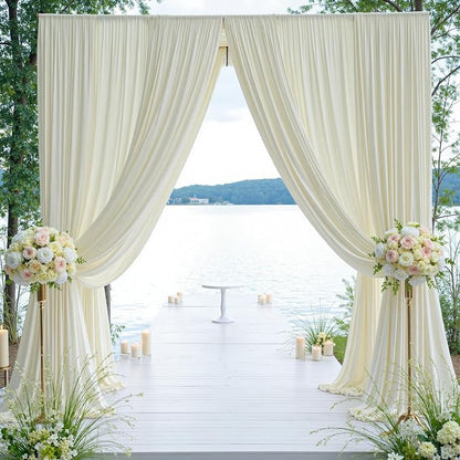 10ft×12ft Wrinkle Free Ivory Backdrop Curtain - Image 7