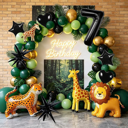 TONIFUL 7th Birthday Balloons Kit 40 Inch Black Large Number 7 Foil Balloon | - Image 6