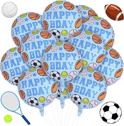 Sports Birthday Balloons Party Decorations, 18 Inch Inflatable HAPPY BDAY Mylar - Image 9