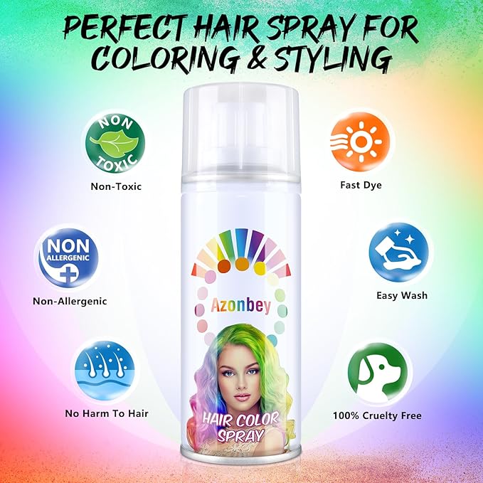 Halloween Hair Spray,Temporary Hair Color Spray for Women Kids Men,Washable Hairspray,Colored Hair Spray,Color Hairspray for Halloween,Party,Cosplay,Christmas Day (02#Orange)