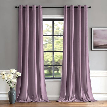 MIULEE Velvet Curtains Lavender 52 x 84 Inch Length Set of 2 | Grommet Drapes by MIULEE