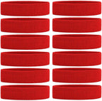 ONUPGO Sweatband Headbands for Men & Women -12PCS Sports Headbands Moisture Wicking Athletic Cotton Terry Cloth Headband for Tennis,Basketball,Football,Gym,Working Out