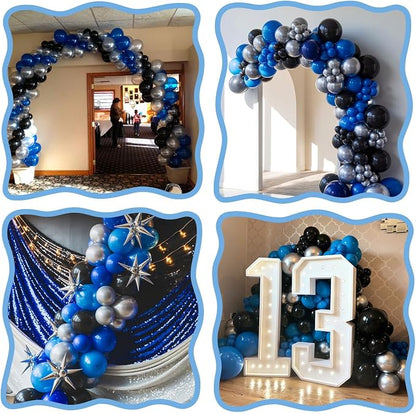 Black Blue Silver Link Balloons - Image 5