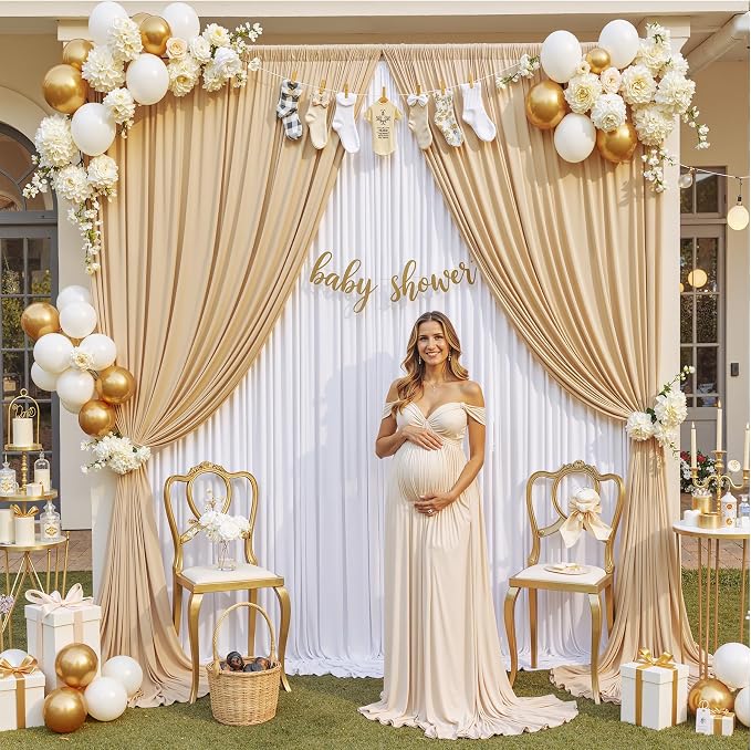 10ft×12ft Champagne Backdrop Curtain - Image 8