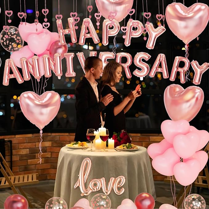 Anniversary Decorations, Happy Anniversary Balloons Banner - Image 2