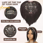 QUEENTAS Brown Hair Topper for Women with Thinning Hair Pieces 6"*6"Large Coverage 360°3D Cover Silver Synthetic Short Bob with 5 Clips in Wiglets(Brown)