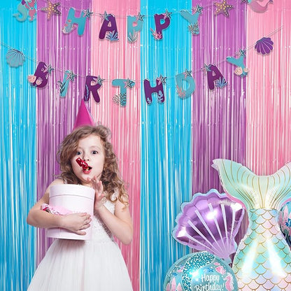 Blue Purple Pink Tinsel Backdrop - Image 5