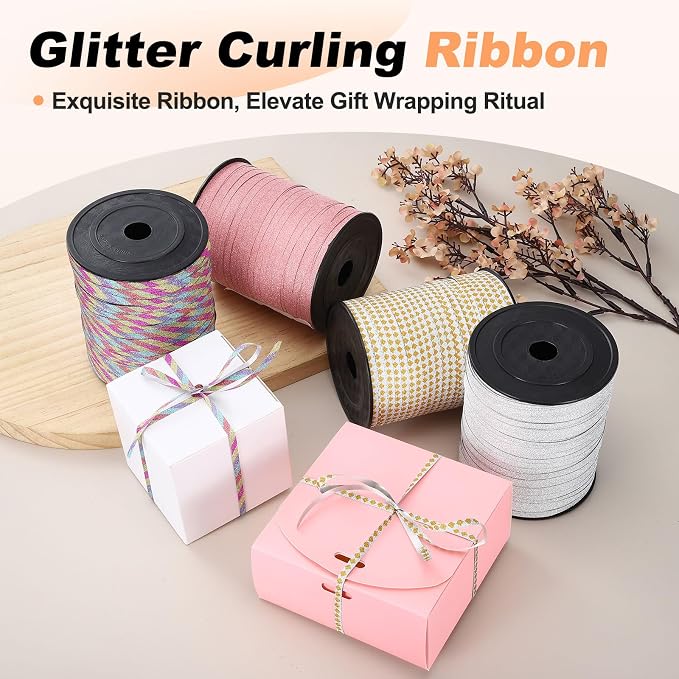 PATIKIL Glitter Curling Ribbon 500yds x 1/5" Plastic Balloon String Ribbon | - Image 5