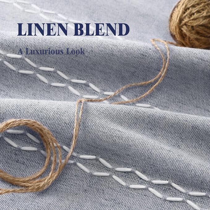 Blue 100% Boho Blackout Curtains 63 Inch 2 Panels - Image 3