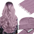 YoungSee Blue Tape in Hair Extensions Real Human Hair 24In Tape on Hair Extensions 10pcs Invisible Tapes in Hair Extension Human Hair Blue Tape ins Extension for Cosplay 25g