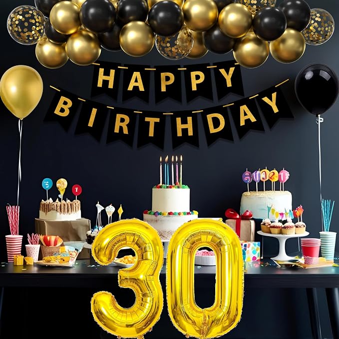 Gold 30th birthday decorations for him Men - Image 6