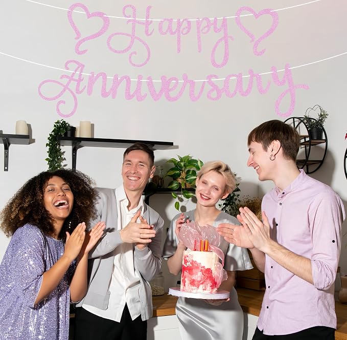 Pre-Strung Happy Anniversary Banner - Image 5