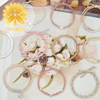 Hair Tie Bracelet, 10 Pcs Boho Hair Ties For Girls and Women, Elastic Hair Ties, Hair Bands For Ponytails, Ponytail Holder For Daily Life, Sport, Cooking, Working (Set 13)