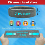 Sweatbands Sports Headbands for Men & Women - 3 Pack Moisture Wicking Cotton Headband for Tennis, Basketball, Running, Gym - Sweat Band