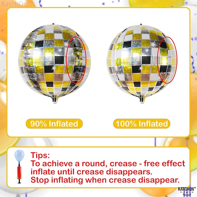 KatchOn, Shiny Disco Ball Foil Balloons - Image 4