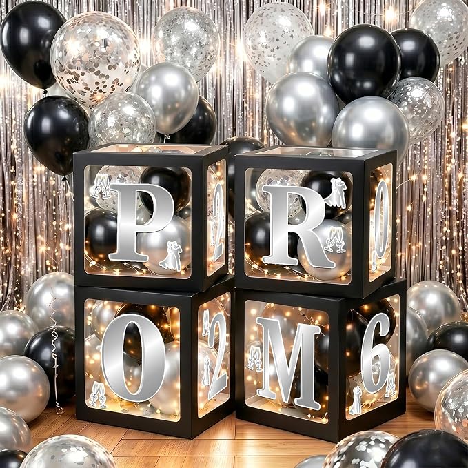100Pcs Black and Silver Prom Decorations 2026 - Image 6