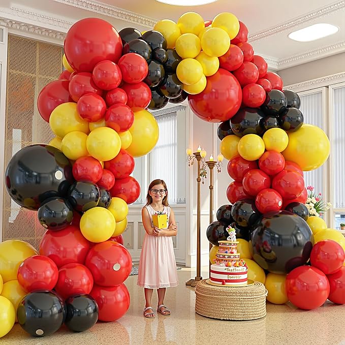 412Pcs Red Yellow Black Balloon Garland Arch Kit, 18 12 10 5 Different Sizes - Image 7