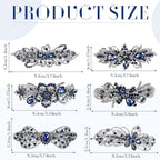 Geyoga 6 Pieces Vintage Hair Barrettes for Women Retro Flower French Pearl Crystal Rhinestones Clips Hair Pins for Women Styling Accessories(Deep Style)