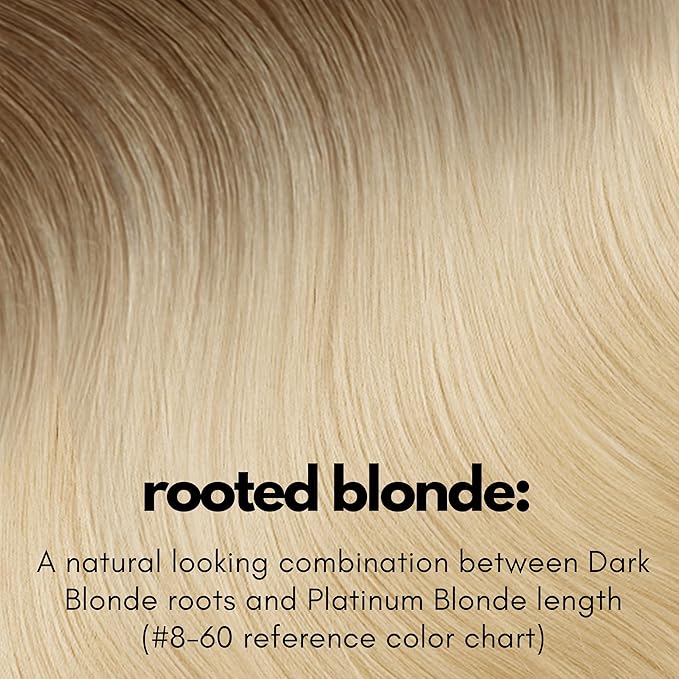 Irresistible Me Real Human Hair Extensions Clip Ins – 100% Human Hair Clip In Extensions for Length & Volume – Invisible Extension – Heat Resistant & Dyeable – Rooted Blonde, 24 Inches