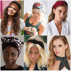 DRESHOW 8 Pack Adjustable Knotted Headbands Non Slip Elastic Yoga Hair Bands Solid Colors Headbands for Women and Girls