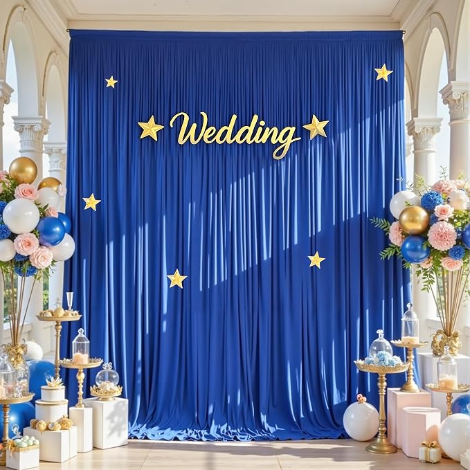 10ft×14ft Royal Blue Wrinkle Free Backdrop Curtain - Image 8