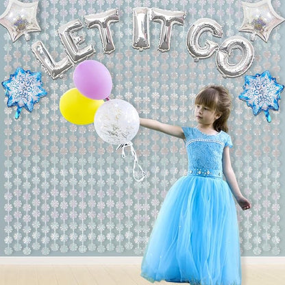 BRAVESHINE Party Snowflake Backdrop Hanging Snow Flakes Foil Fringe Curtain | 2 - Image 9