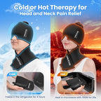 ONLYCARE Migraine Relief Cap and Neck Ice Pack Wrap Gel Set, Upgrade Headache Relief Cap and Shoulder Cold Pack, Hot and Cold Compress, FSA - HSA Eligible, Relief of Pain, Swelling, Office Pressure