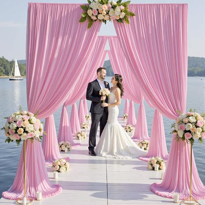 10ft×12ft Wrinkle Free Pink Backdrop Curtain - Image 5