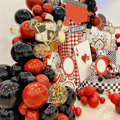 Lukiituke Red Black and Gold Balloon Arch Kit, Movie Night, New Year, Casino - Image 7