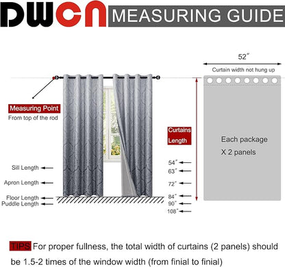 DWCN Grey 100% Blackout Curtains - Image 8