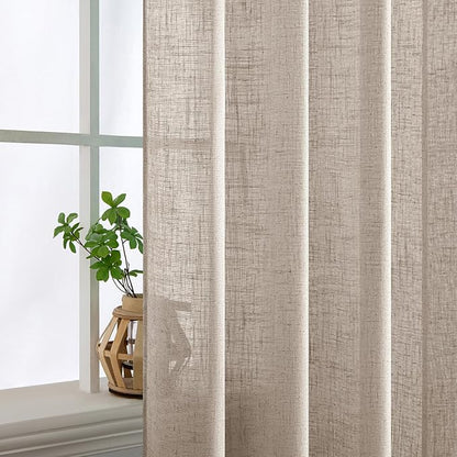 MIULEE Natural Linen Curtains 52x84 Inch Length - Image 5