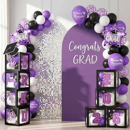 Graduation Decorations Class of 2026-Purple and Black Graduation Party - Image 7