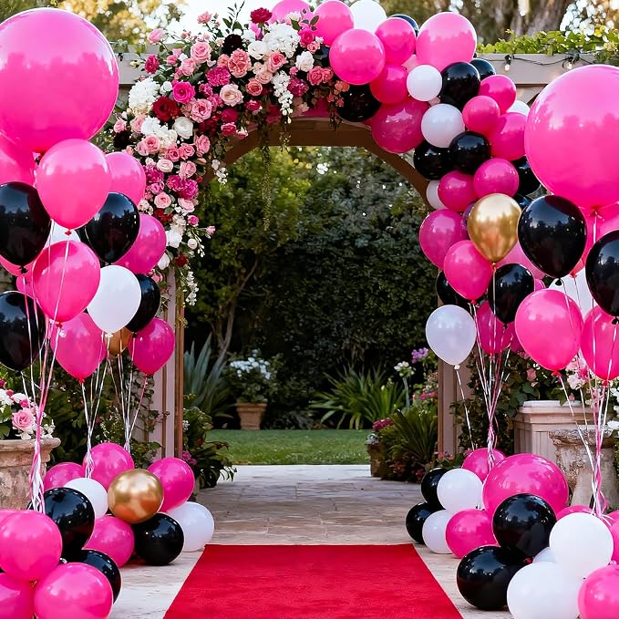 50pcs Hot Pink Balloons 12 Inch Vibrant Pink Latex Balloons - Image 5