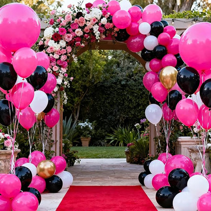 50pcs Hot Pink Balloons 12 Inch Vibrant Pink Latex Balloons - Image 5