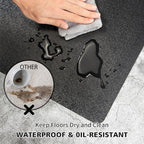 Vinyl Floor Mat for Home，5'×7' Black Waterproof Area Mat for Under Dining Room Table, Sturdy Plastic Rug Protector for Kitchen, Living Room, Yard, Garage, Large Baby Play Mat