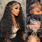 Deep Wave Lace Front Wigs - Human Hair, 200 Density, 13x6 Deep Curly, Glueless Frontal Wigs, Pre Plucked With Baby Hair, HD Lace Front, 20 Inch