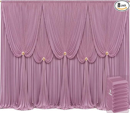 8 Panels Dusty Pink Backdrop Curtains by Tao-GePartyDecorations