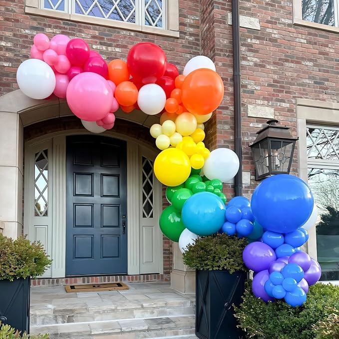 Colorful Balloons Different Sizes 135pcs 18 12 10 5 Inch Rainbow Balloons Arch - Image 6