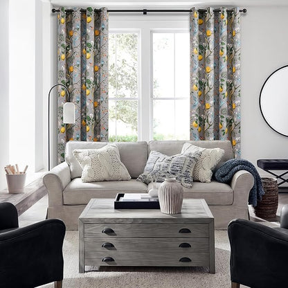 Topfinel Gray Patterned Curtains 96 Inch Long - Image 5