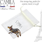 Camila Paris NV73 French Hair Clip for Women, Hair Side Clips, 3 inch Girls Hair Claw Clips Jaw Fashion Durable Styling Hair Accessories for Women, Strong Hold No Slip Grip, Made in France. Tortoise