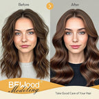 BFWood Round Brush for Blow Out, 1.2 Inch Natural Wooden Boar Bristle Hair Brush for Blow Drying, Curling, Styling & Volume