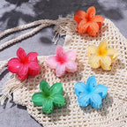 Flower Hair Clips 6 PCS Hawaiian Claw Clips for Vacation Hibiscus Hair Claw Clips Cute Large Hair Clips for Thick and Thin Hair Plumeria Hair Accessories for Women Girls - Blossom
