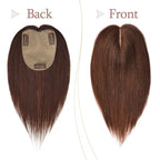 Human Hair Toppers for Women with Thinning Hair Real Human Topper Crown No Bangs 10 Inch #4 Medium Brown