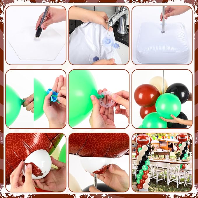 Kasyat 2 Sets Football Balloon Column Stand Kit Football Balloon Arch Garland - Image 6