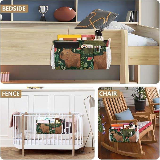Bedside Caddy Metal Frame Hanging Organizer Bunk Bed Dorm Accessories Hook And - Image 8